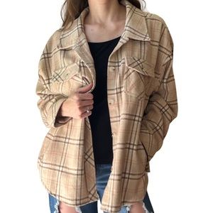 ANTHROPOLOGIE PLAID SHACKET SZ M